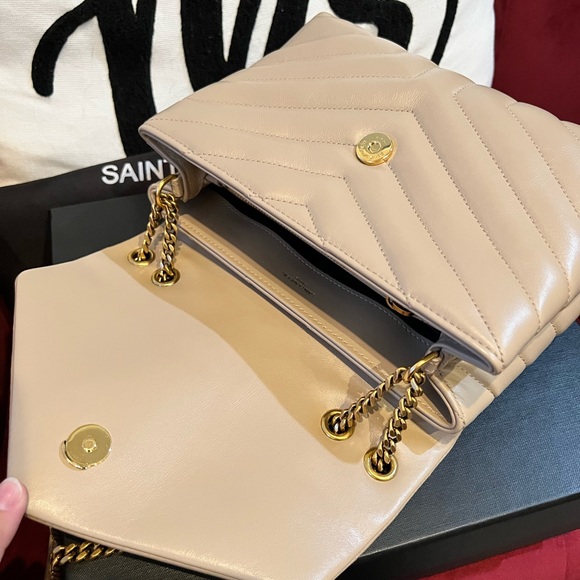 SOLD- Saint Laurent Small Loulou Dark Beige - Picture 7 of 15